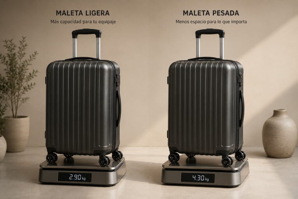 Error 4 · Ignorar el peso de la maleta vacía
