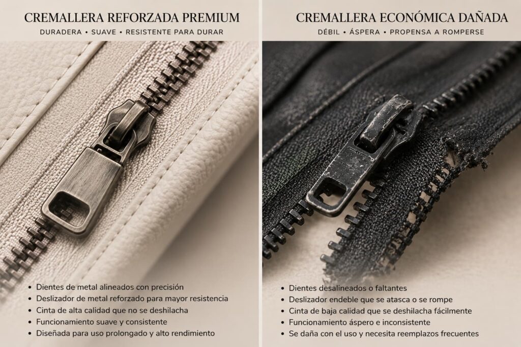 Error 8 al comprar una maleta · Descuidar la calidad de las cremalleras